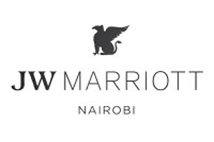 Logo of JW Marriott Nairobi featuring a griffin symbol.